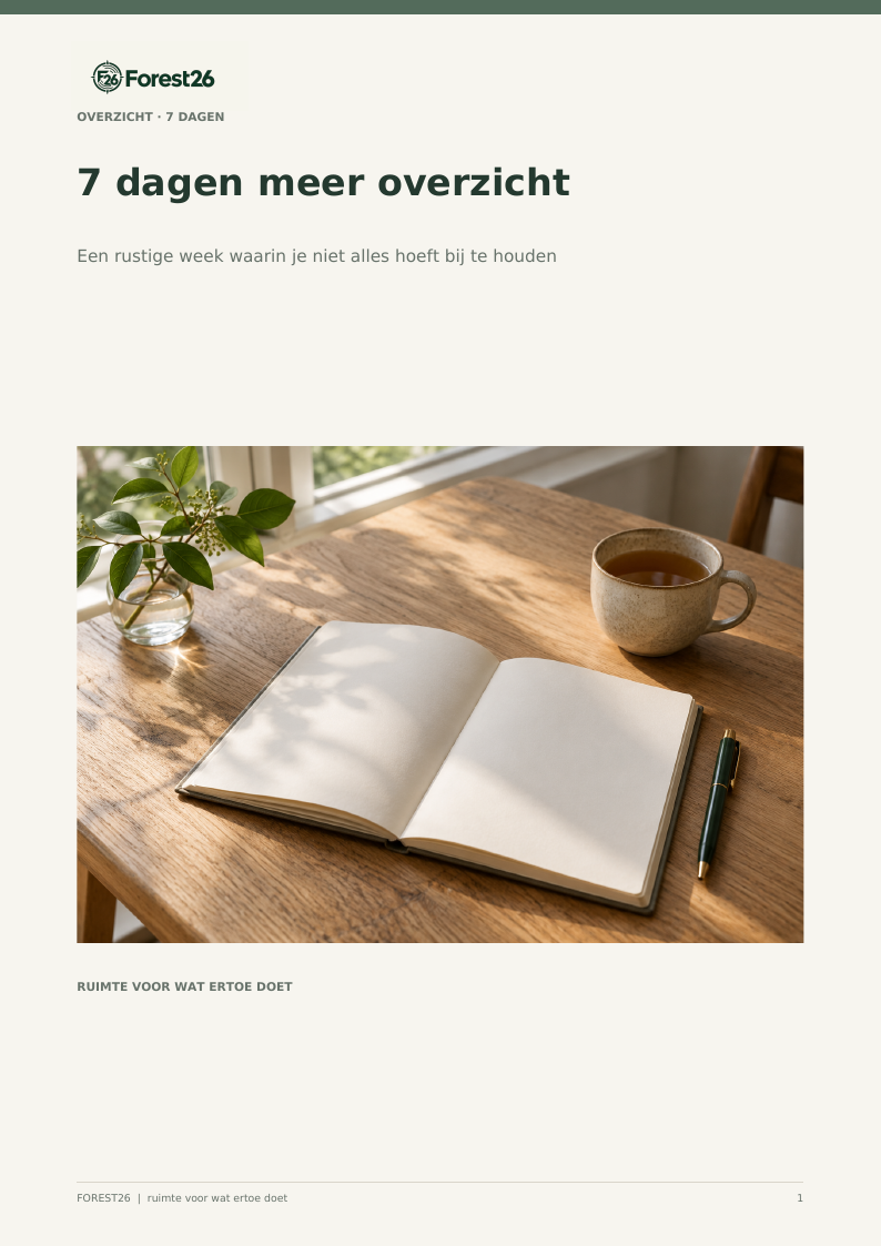 Omslag van Forest26 7 dagen Meer Overzicht