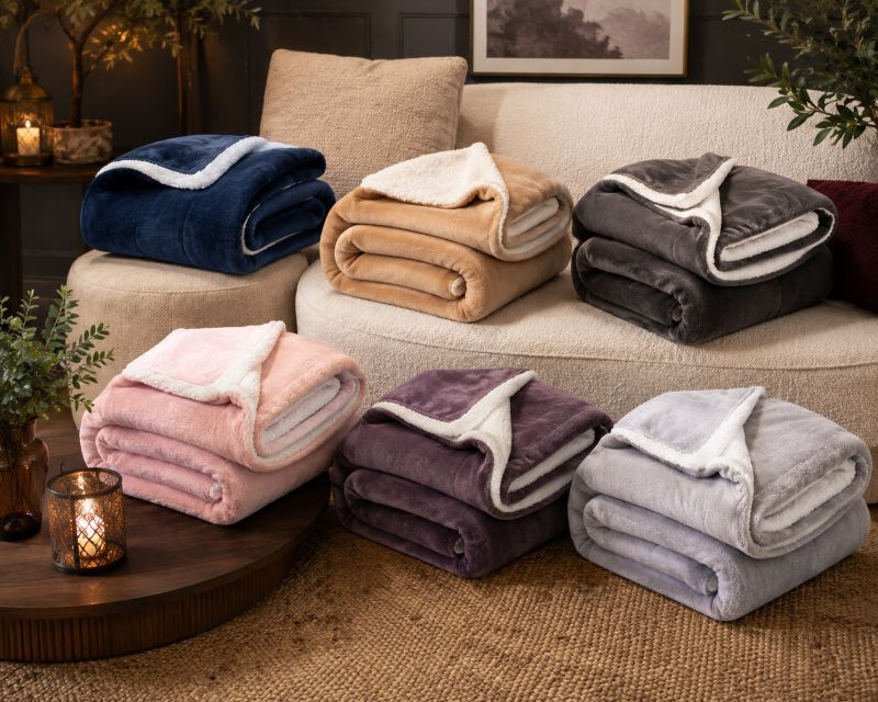Ceruzo Sherpa Fleece Deken - 150X200 Cm - Donker Grijs