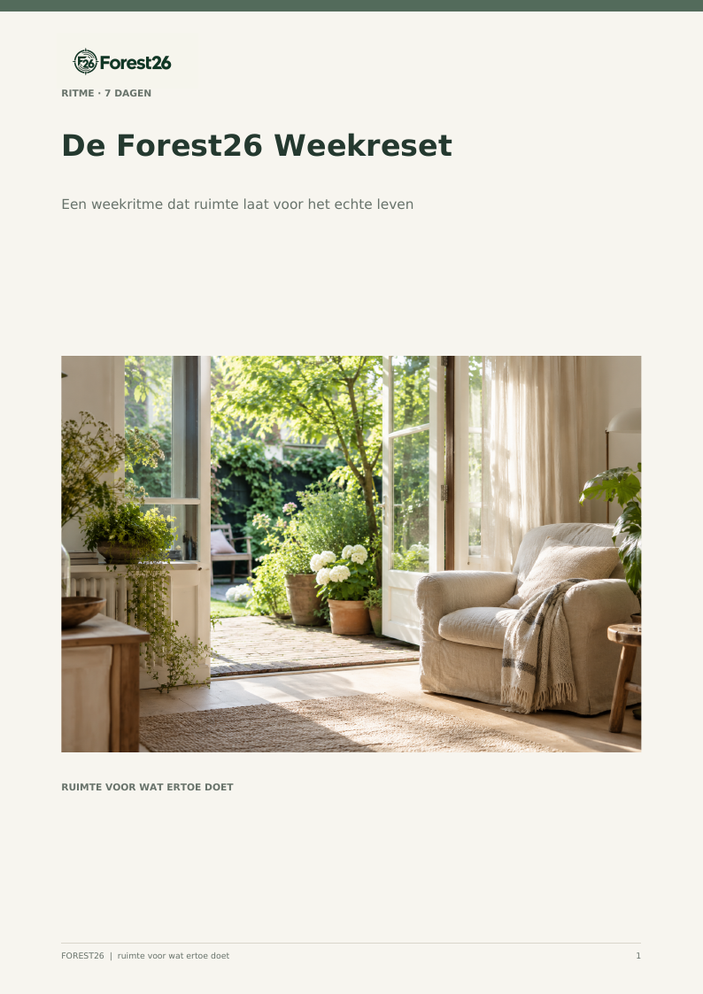 Omslag van Forest26 De Weekreset