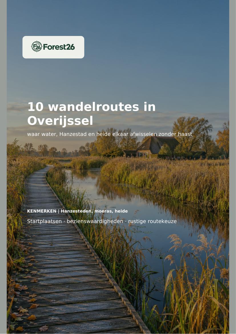 Voorbeeldpagina Forest26 Wandelbundel Oost-Nederland — 30 wandelroutes